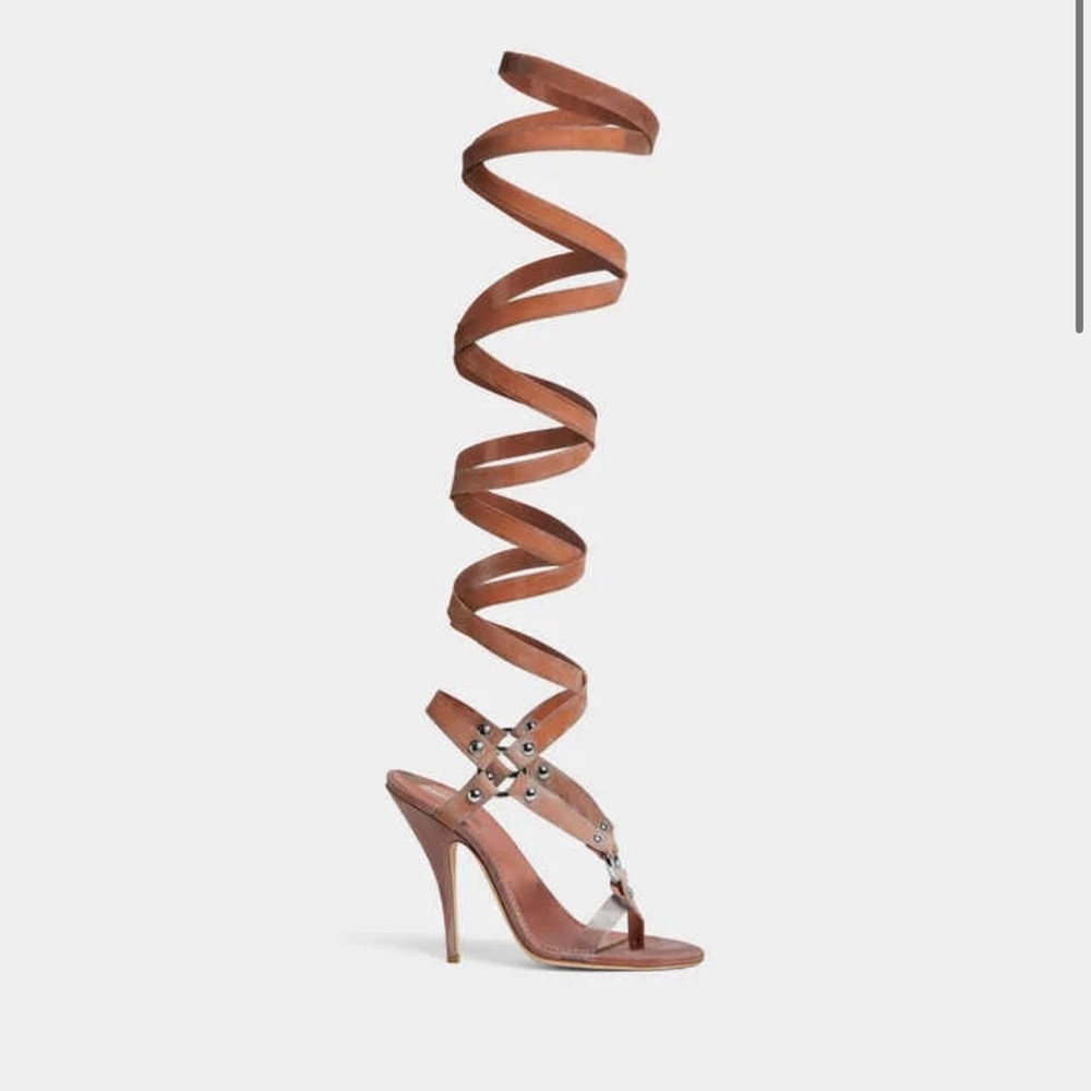 ISO DSQUARED2 Brown Spiral Strap Heels SIZE 8 or 9